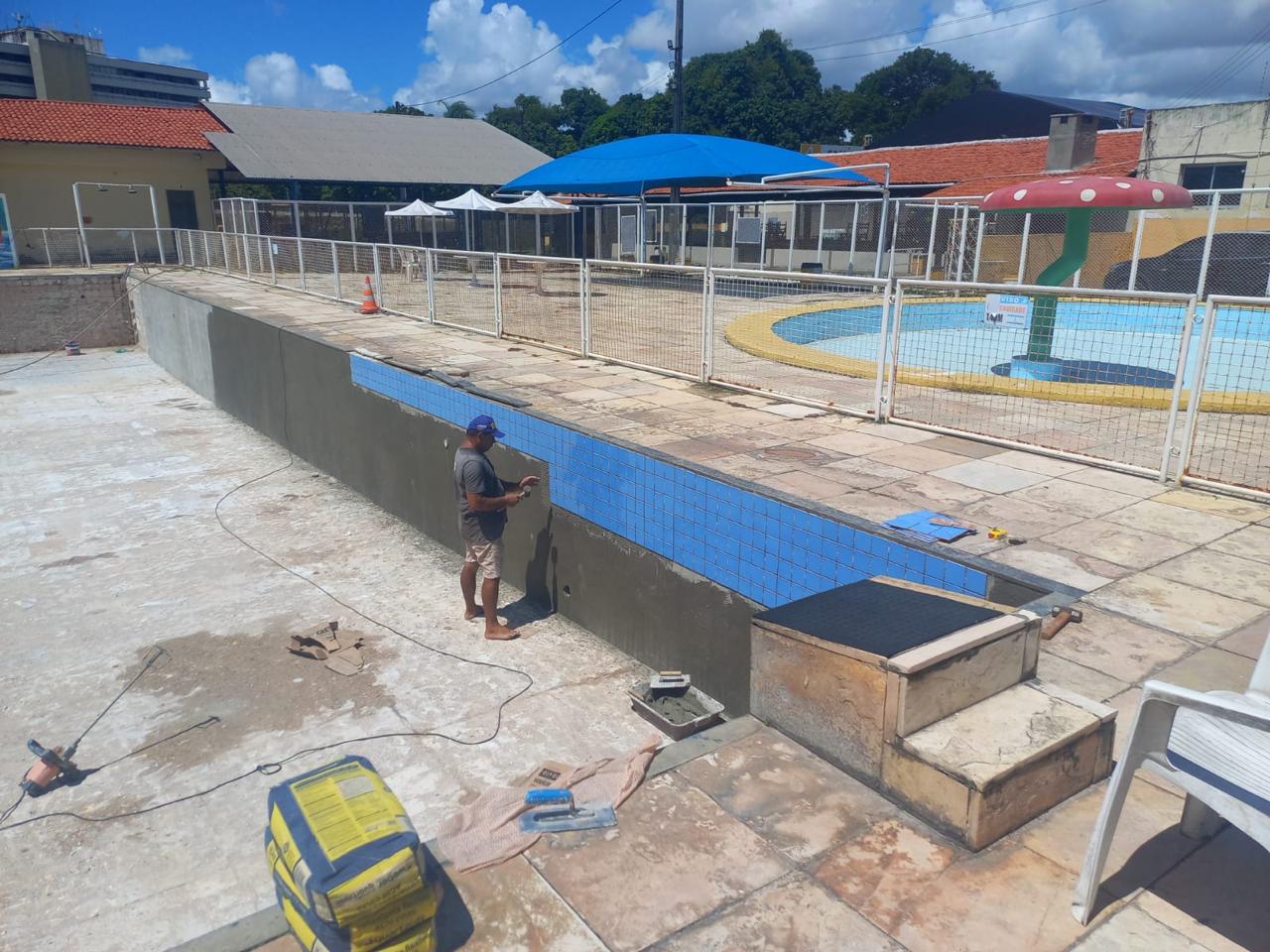 Reforma das laterais da piscina