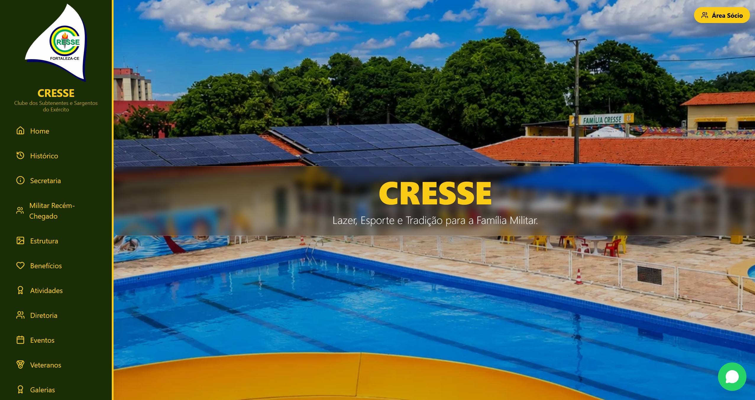 Página inicial do novo site CRESSE